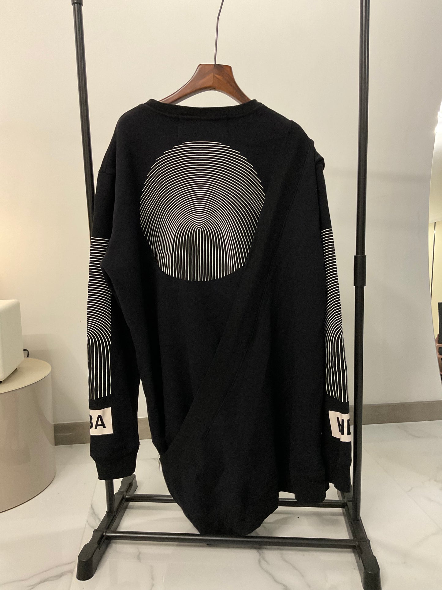 Hood by air asymmetric long sleeve sweater