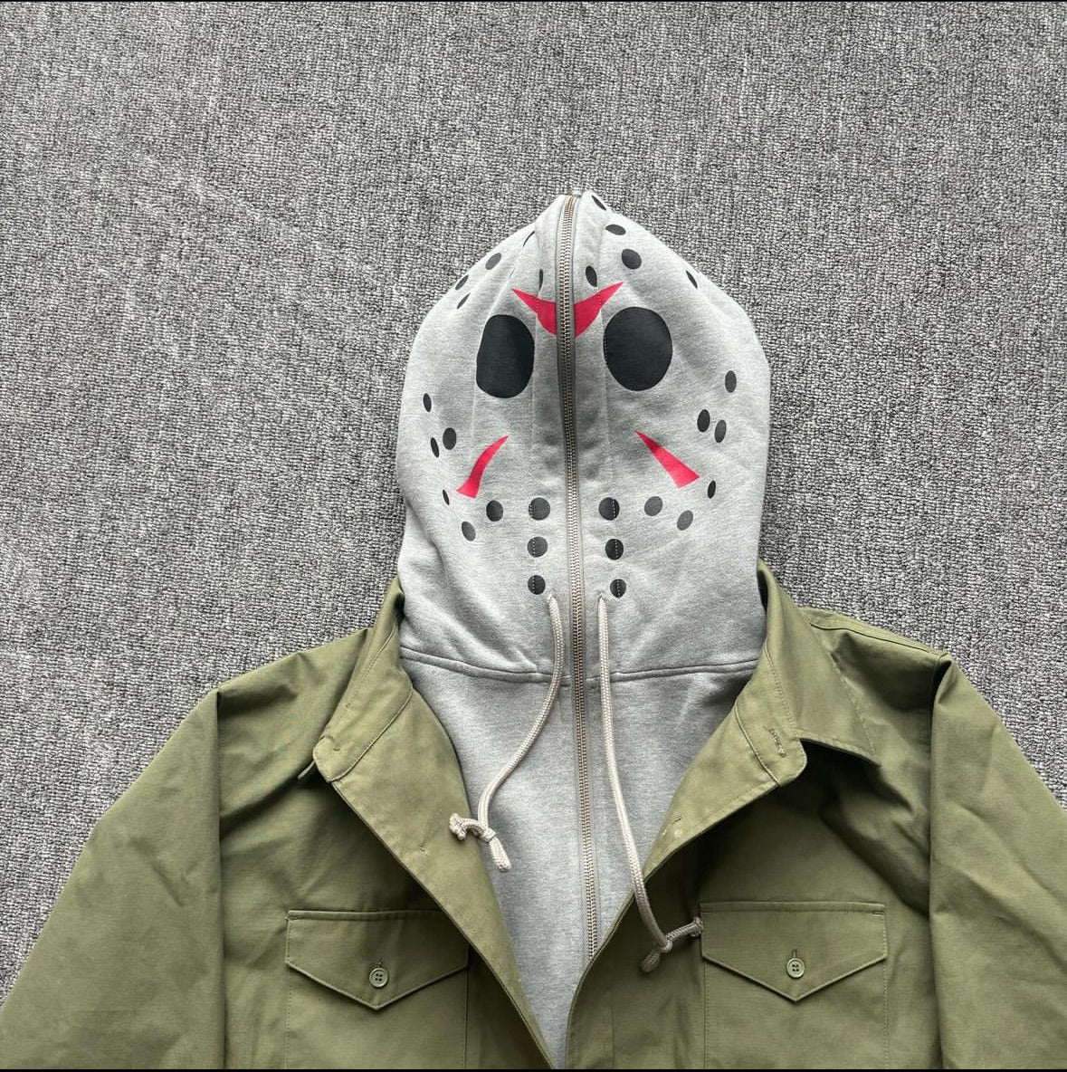 Hood by air Freddy vs Jason face mask jacket