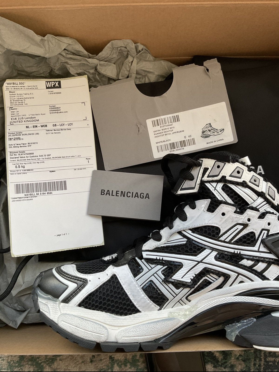 Balenciaga ss22 runner high top sneaker