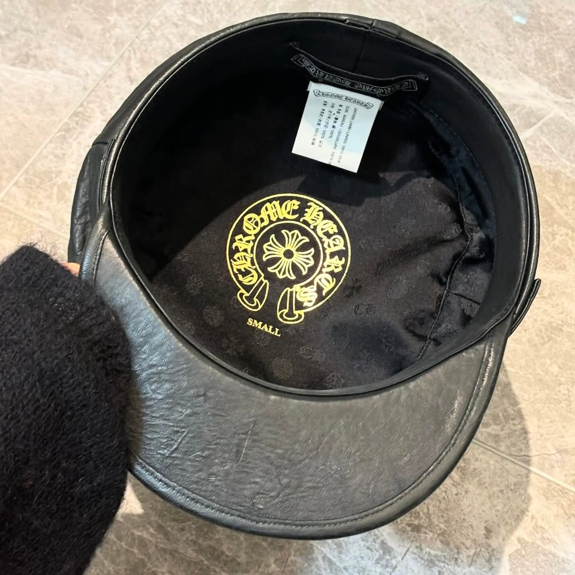 Chrome Hearts leather beret