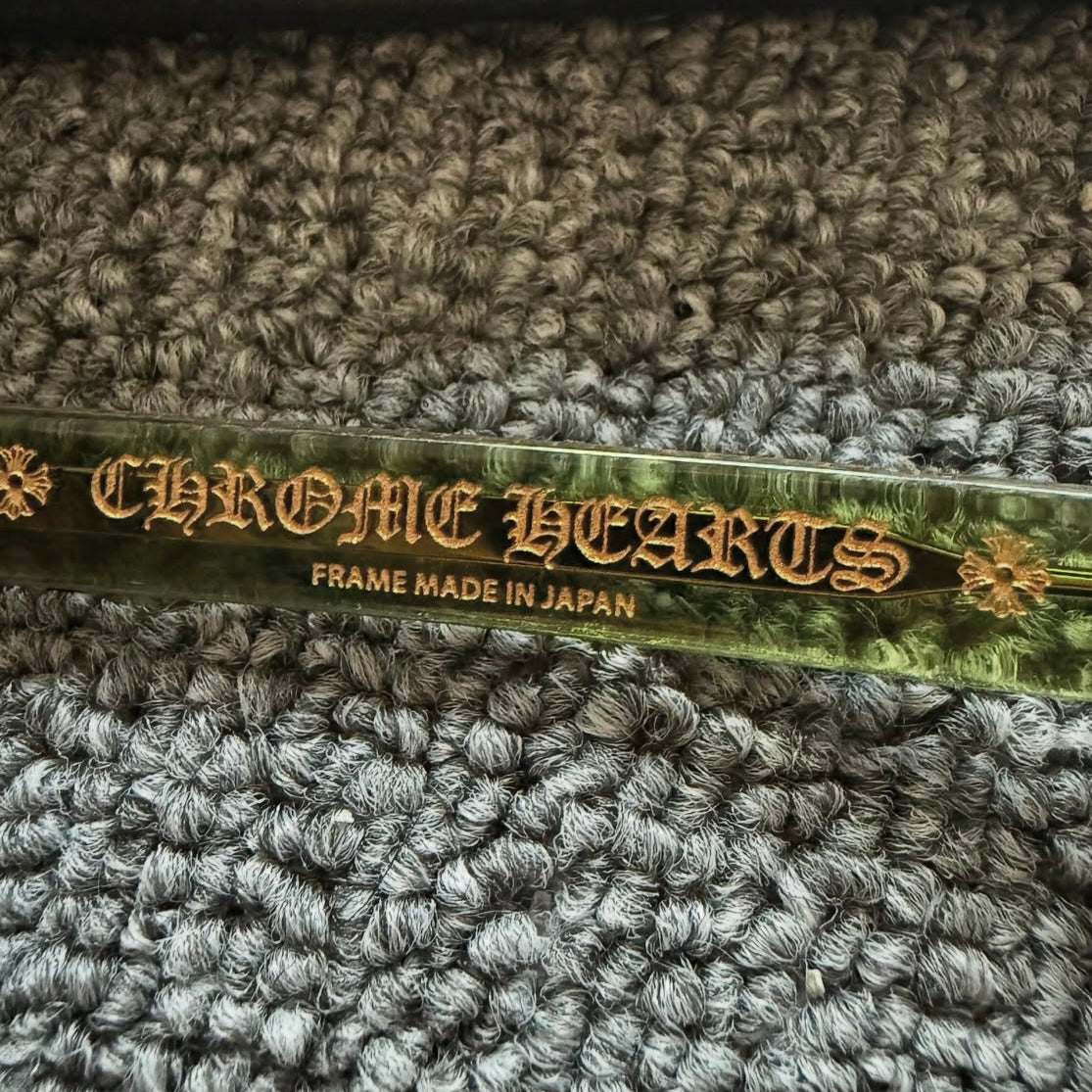 Chrome Hearts dagger gold glasses