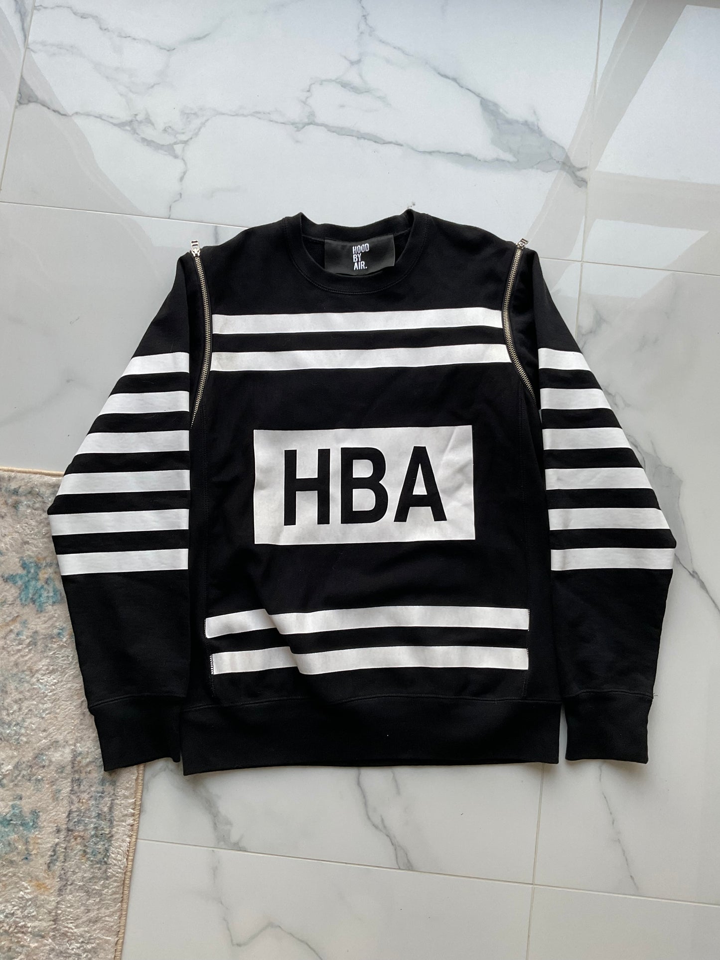 Hood by air stripe detachable long sleeve sweater