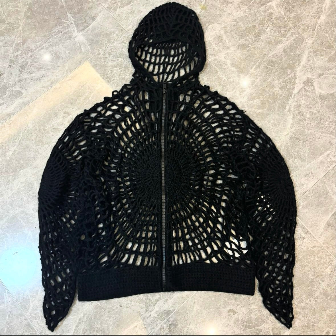 Givenchy cobweb zip hoodie