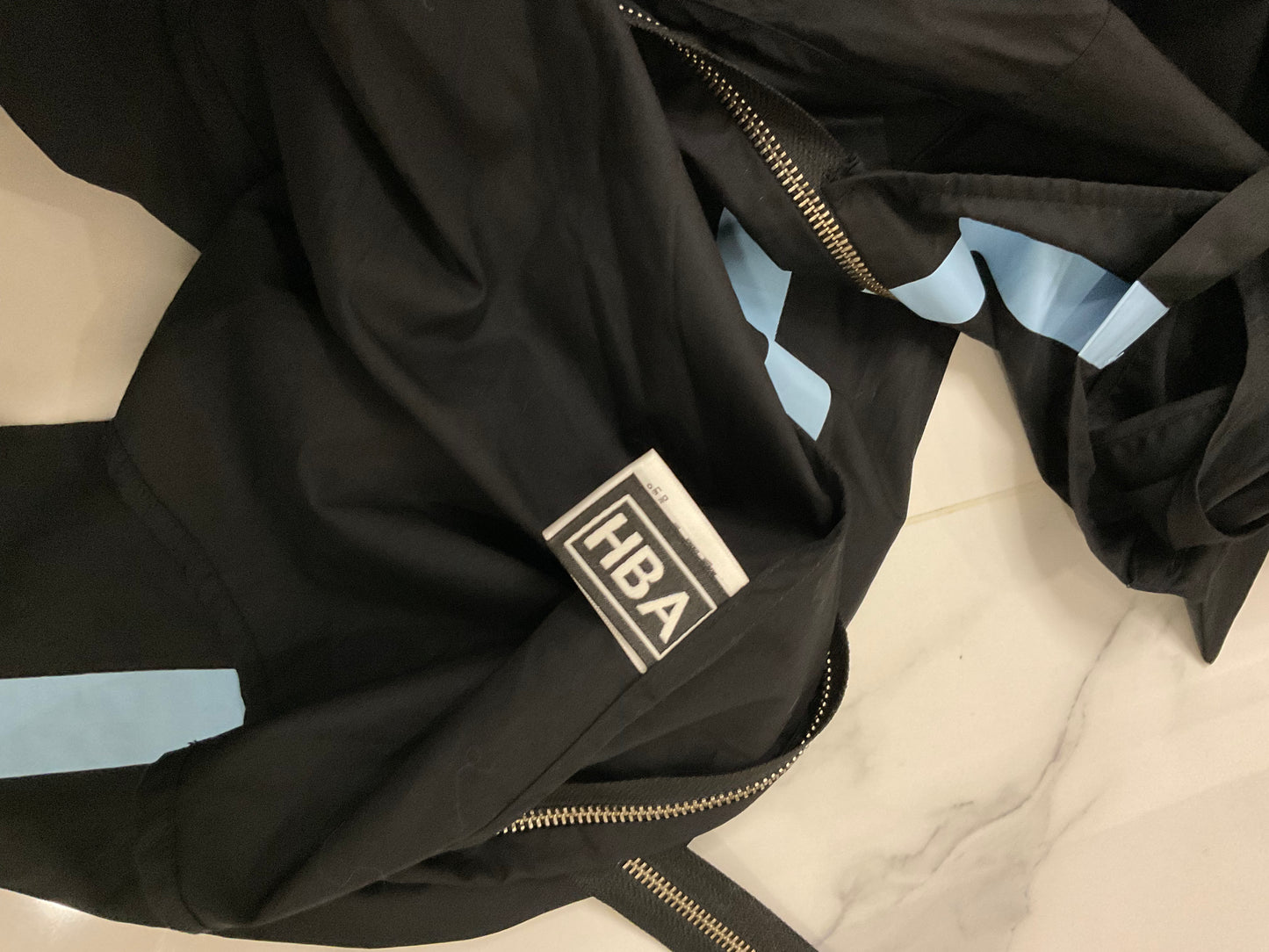 Hood by air HBA logo blue stripe double zip shirt