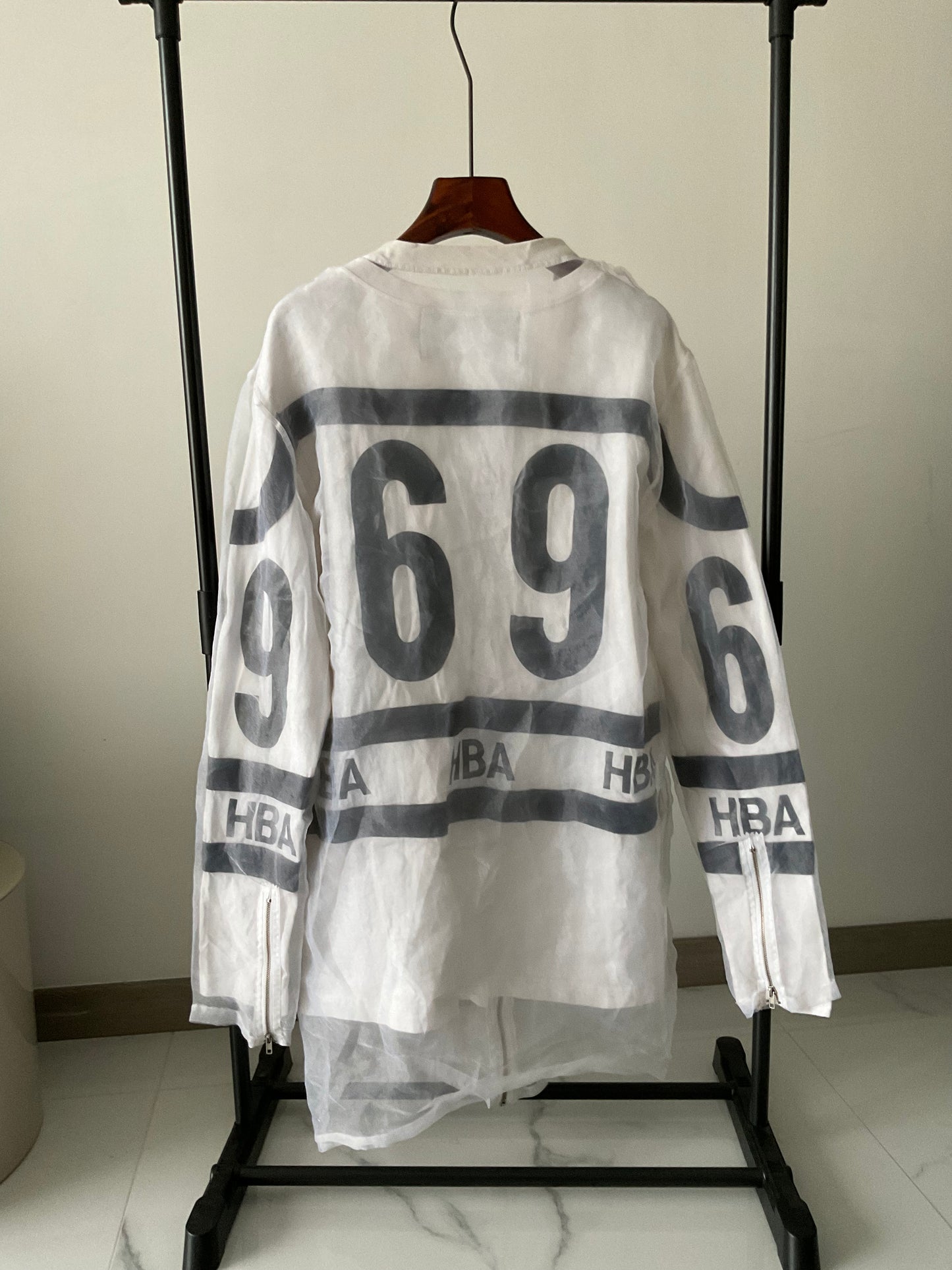 Hood by air “69” mesh trench sweater