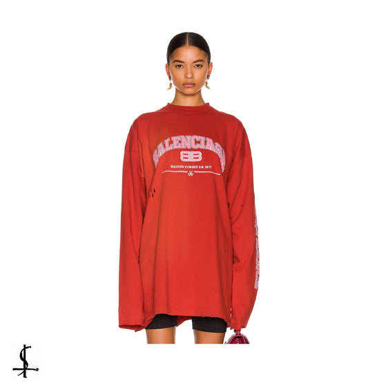 Balenciaga unisex long sleeve vintage effect