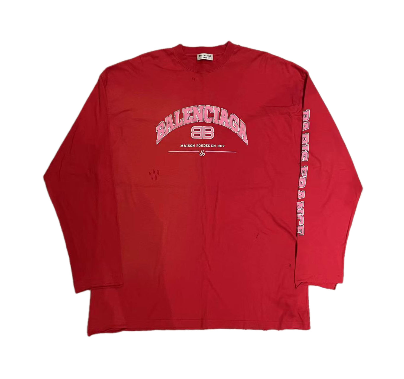 Balenciaga unisex long sleeve vintage effect