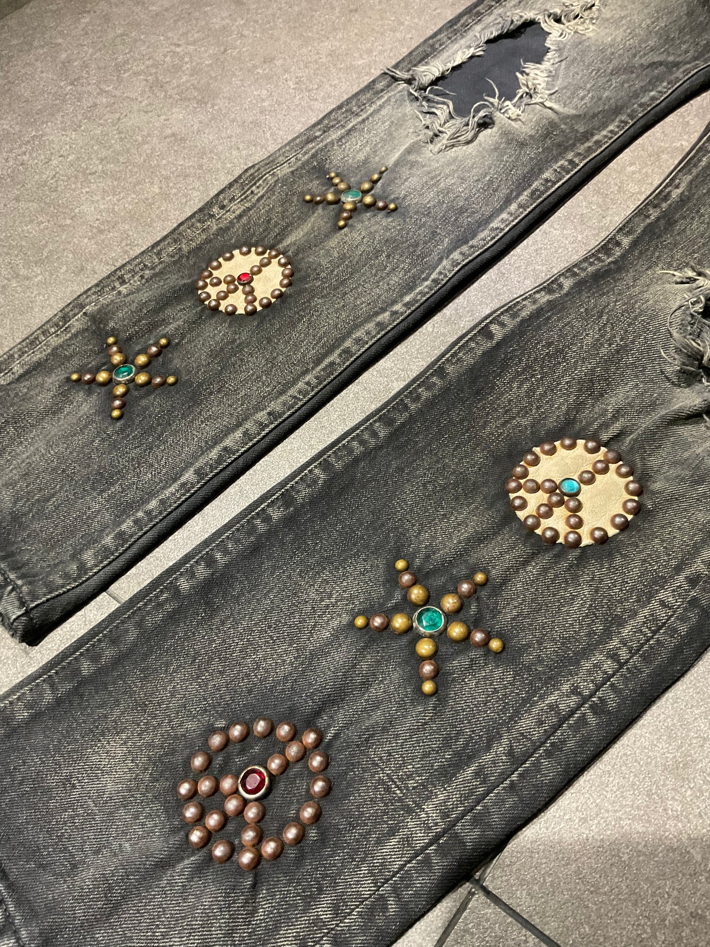 Kapital studded frills denim jeans