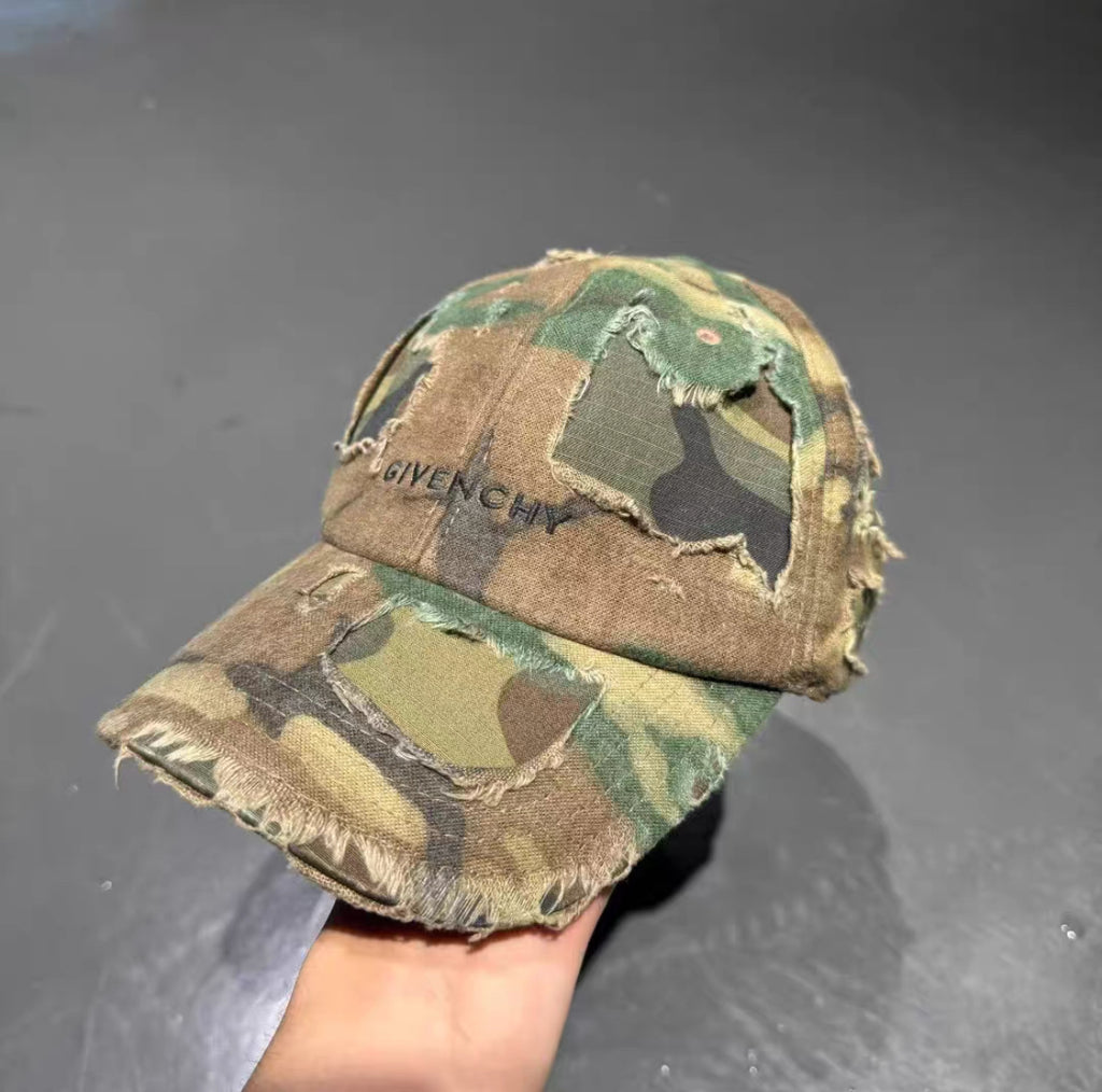 Givenchy 23ss destroyed camo cap