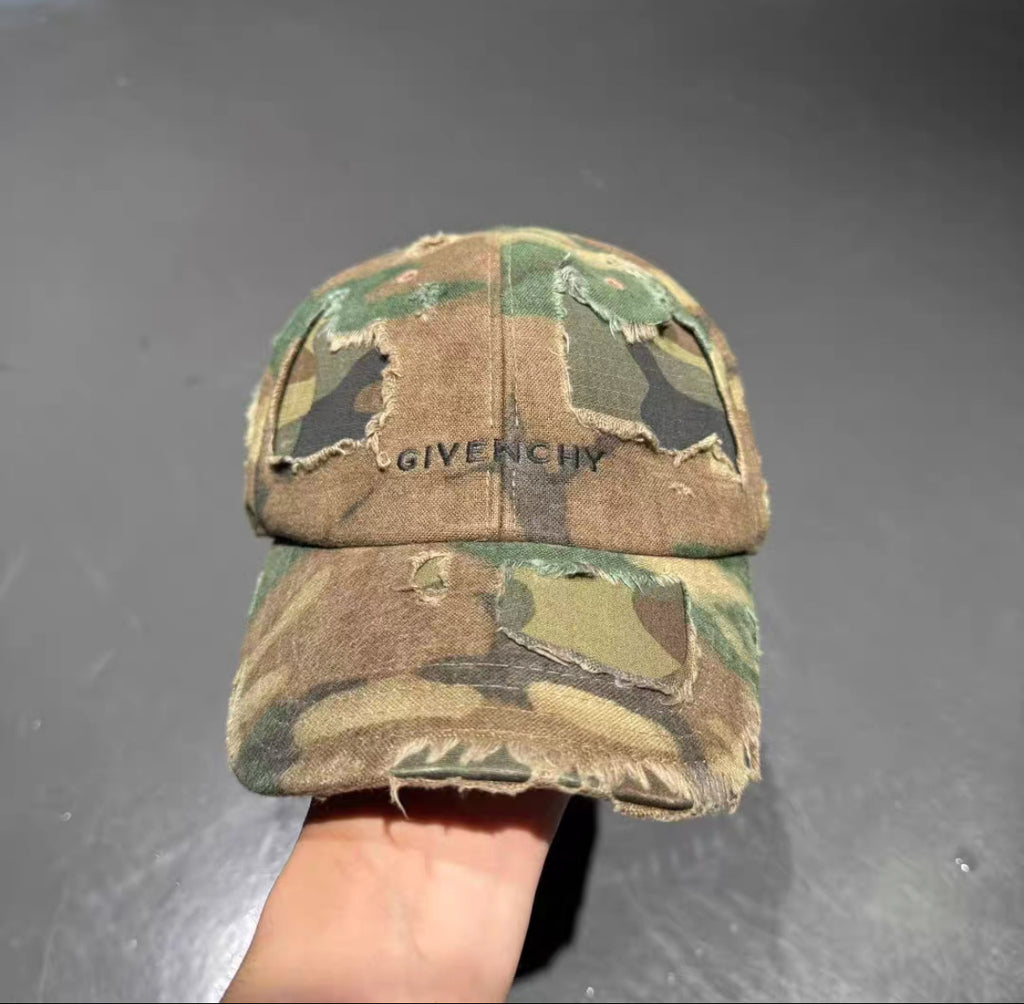 Givenchy 23ss destroyed camo cap