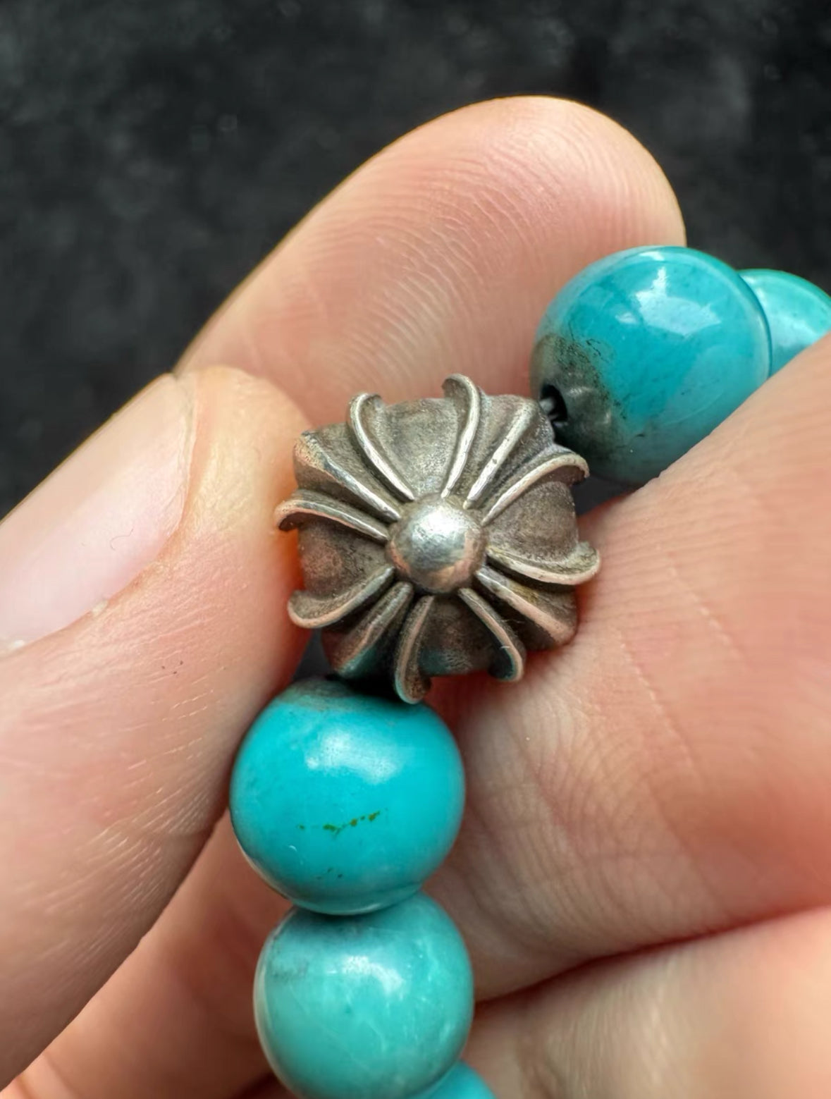 Chrome Hearts Turquoise Bead Bracelet
