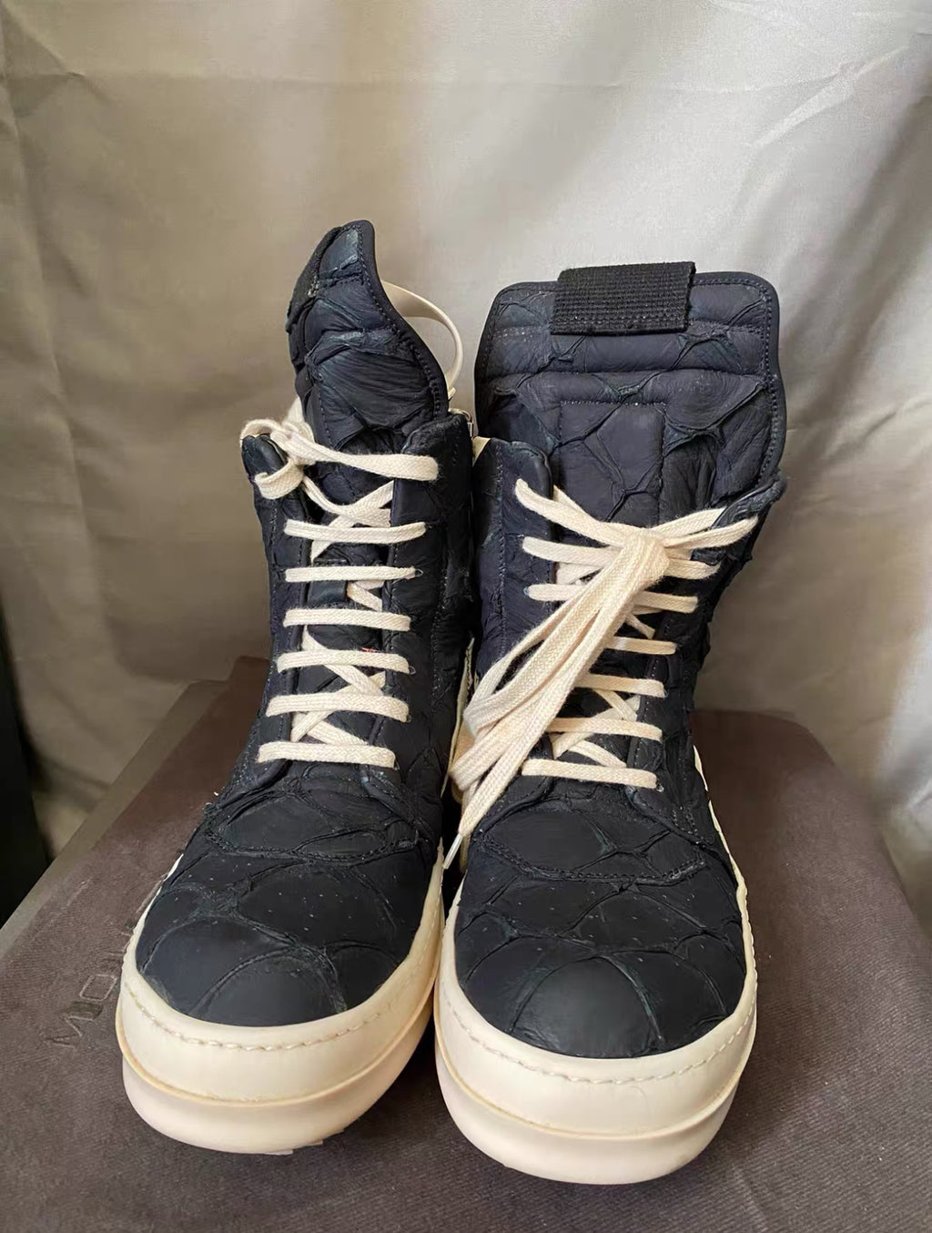 Rick Owens Croc Leather Boots
