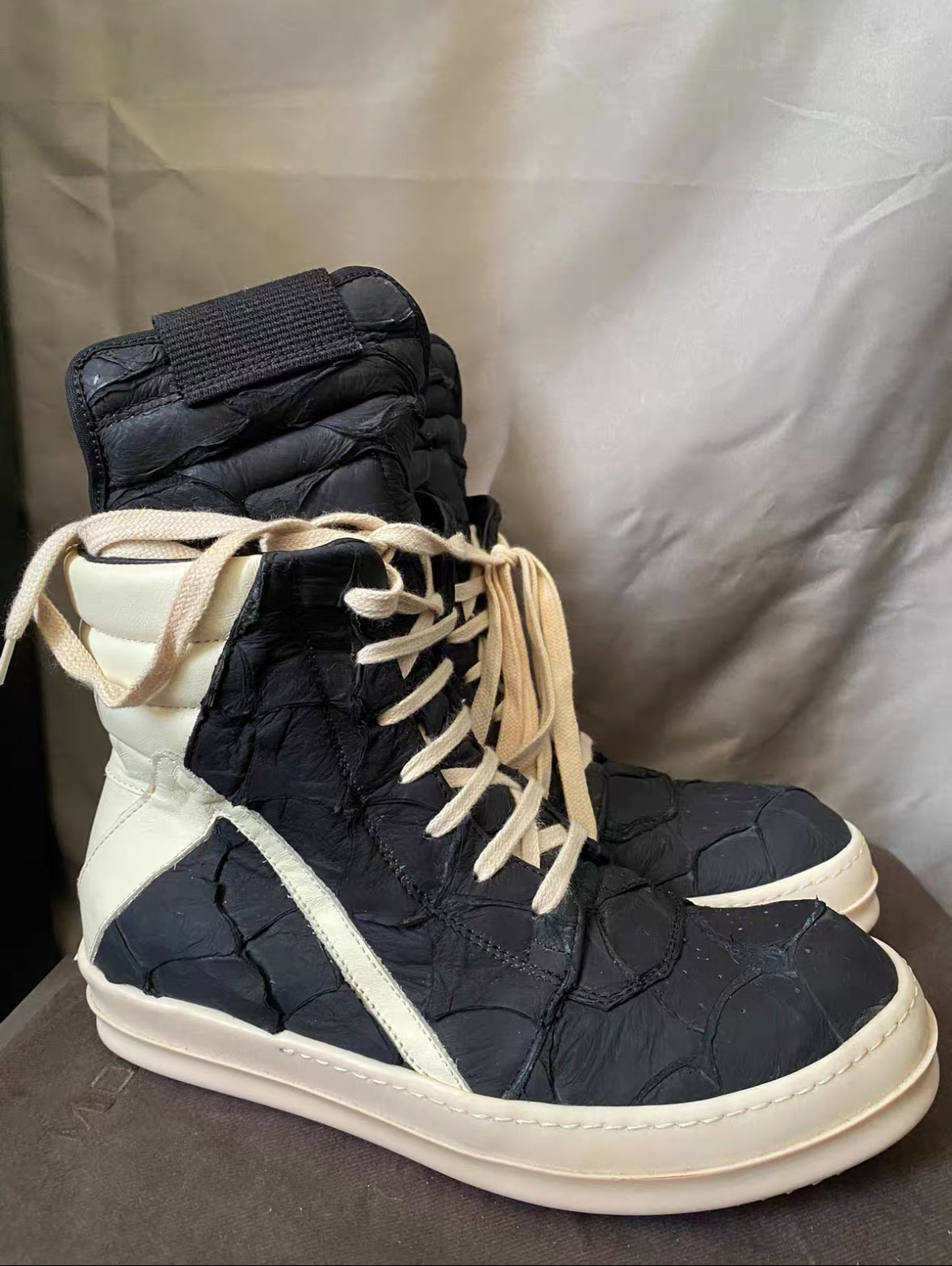 Rick Owens Croc Leather Boots