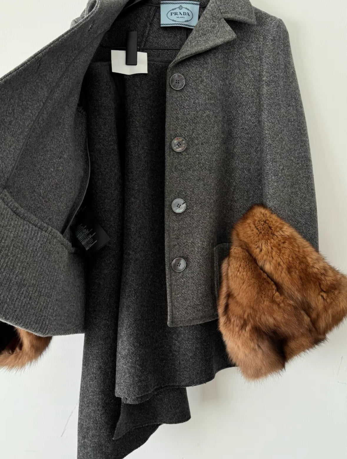 Prada Runway 13FW Wool Fur Set
