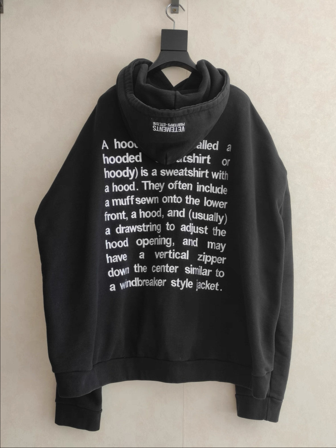 Vetements 16ss Definition Hoodie