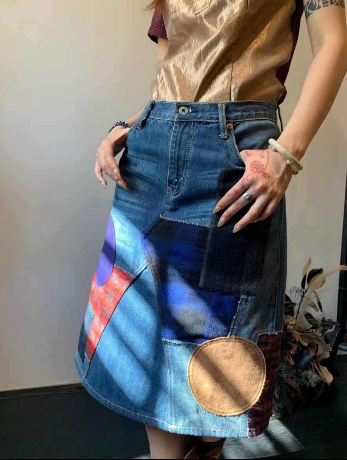 Junya Watanabe Patchwork Denim Skirt