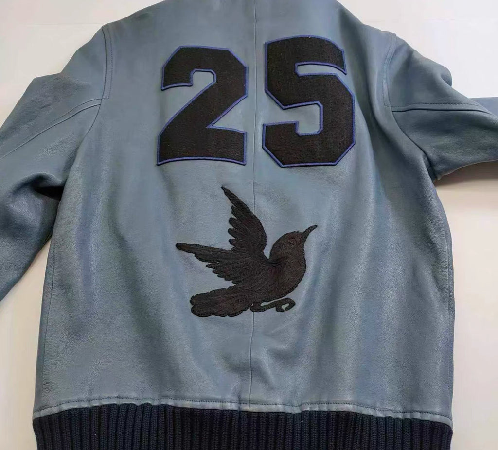 Gucci Leather Baseball Jacke