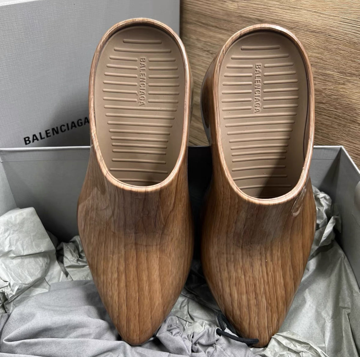 Balenciaga Technoclog Wooden Slippers