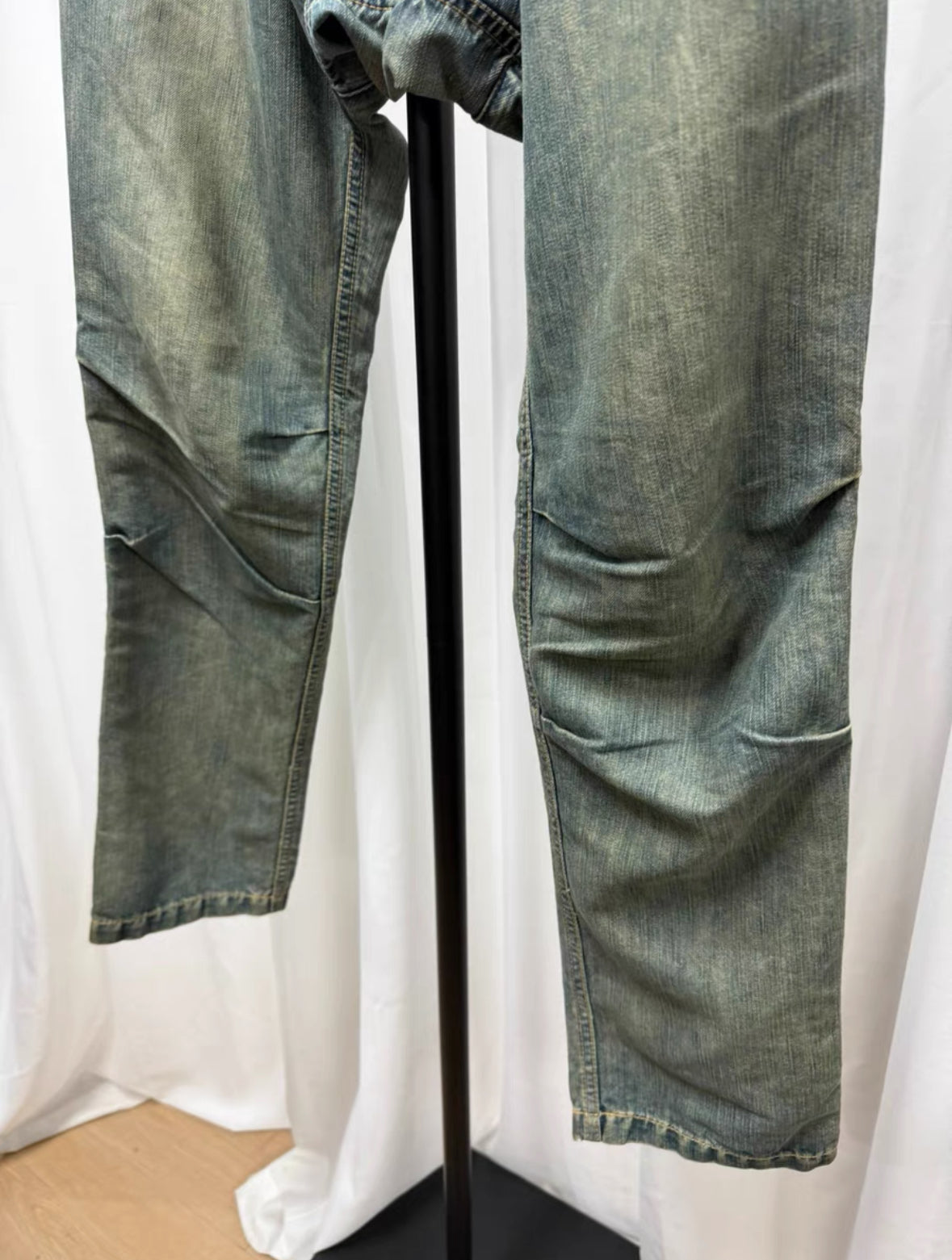 Junya Watanabe Drop-Crotch Washed Denim Jeans