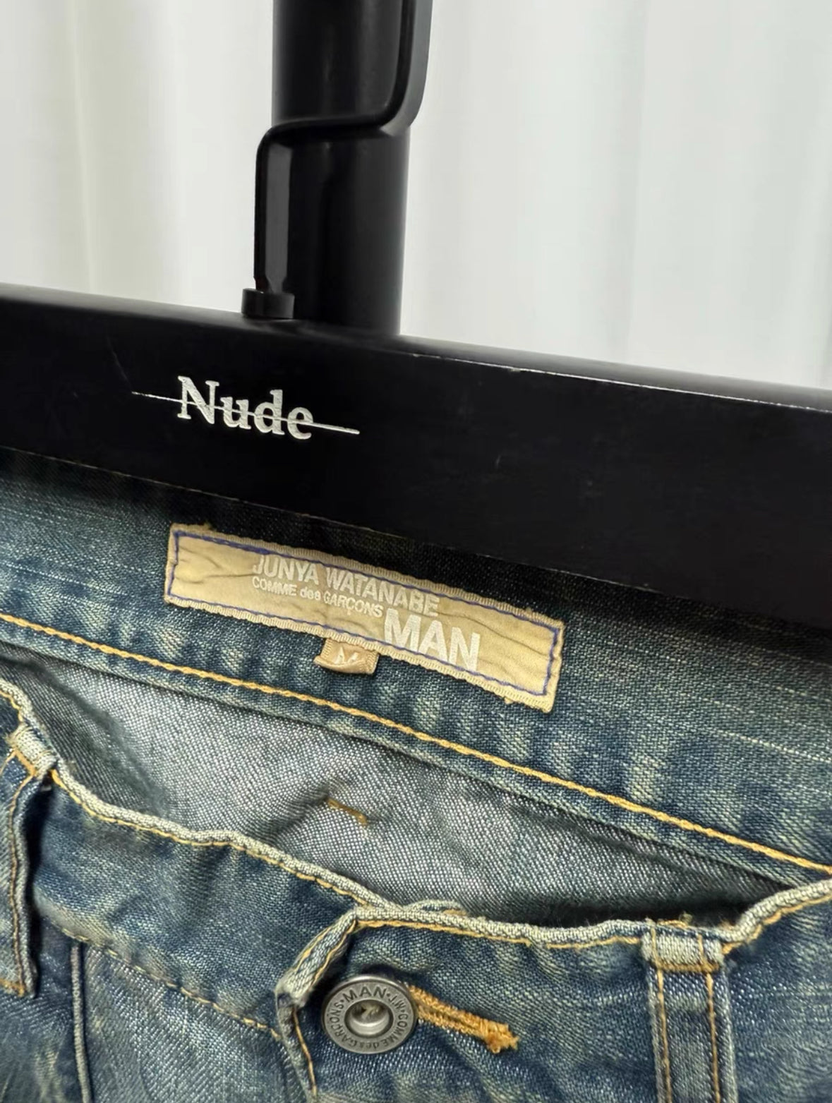 Junya Watanabe Drop-Crotch Washed Denim Jeans