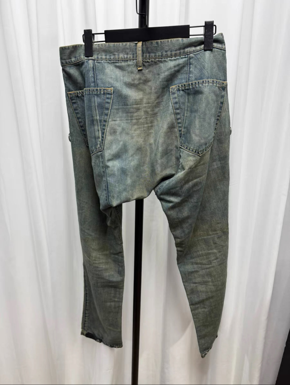 Junya Watanabe Drop-Crotch Washed Denim Jeans