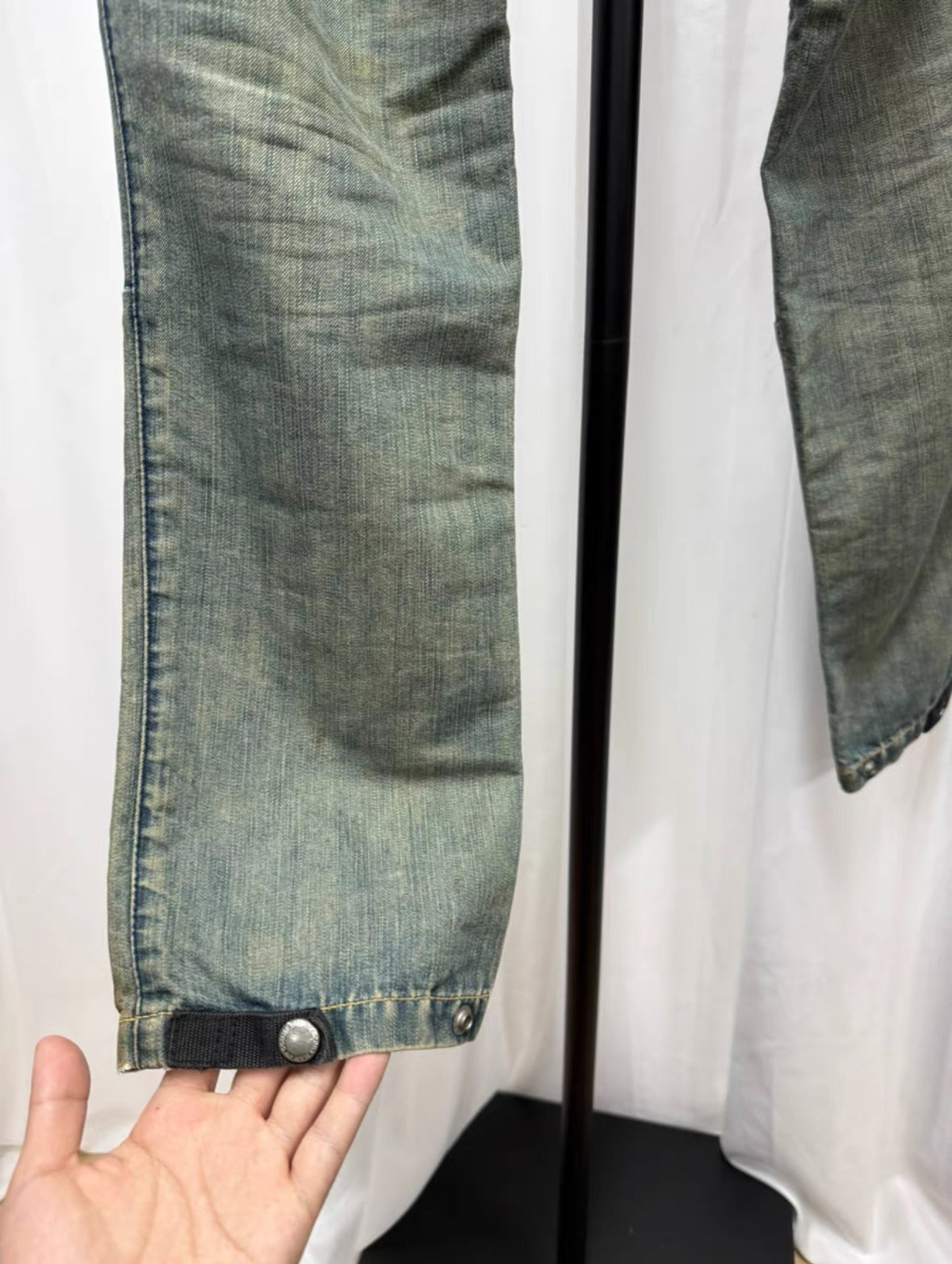 Junya Watanabe Drop-Crotch Washed Denim Jeans