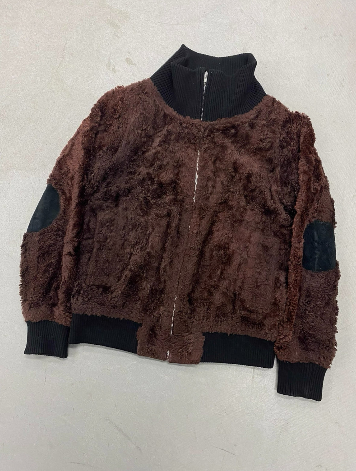 Undercover 03AW “Witch” Velvet Bow Short Pile Appliqué Jacket