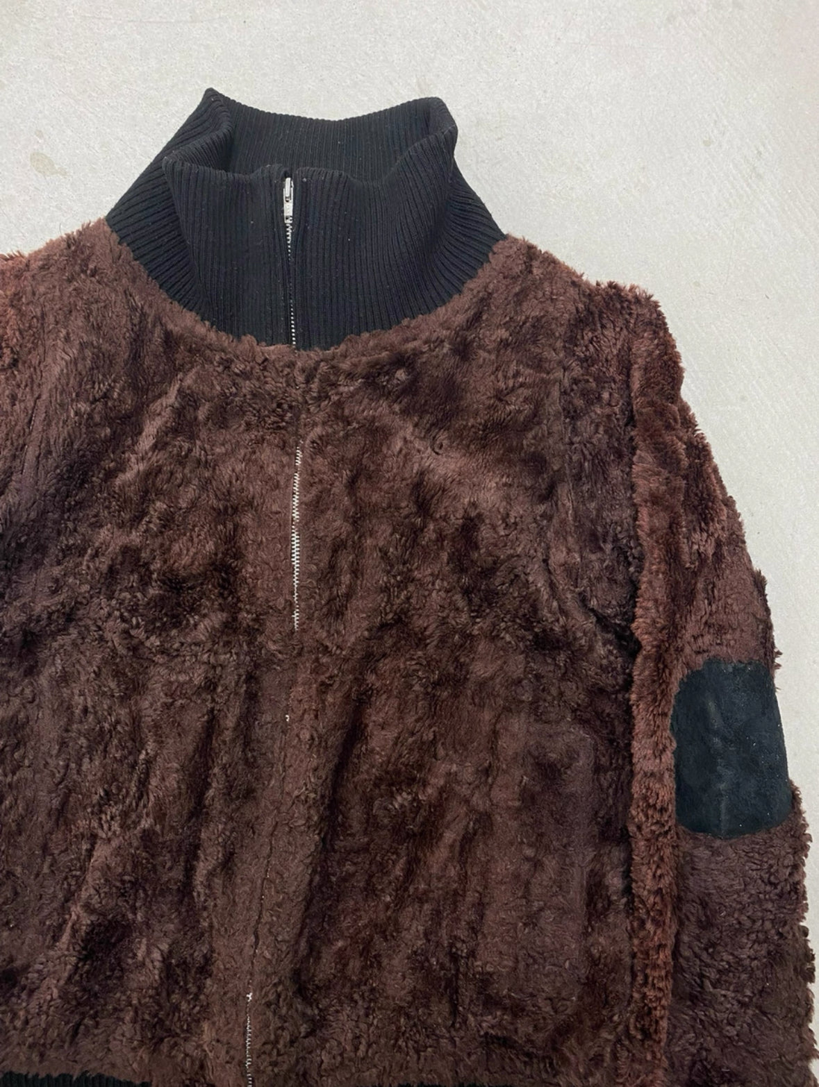 Undercover 03AW “Witch” Velvet Bow Short Pile Appliqué Jacket