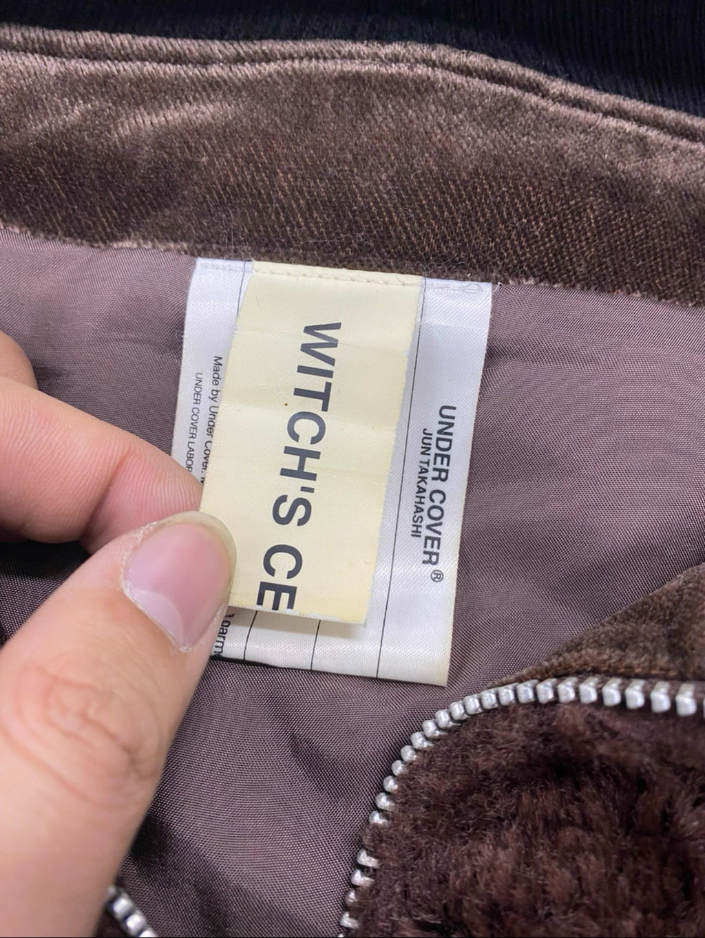 Undercover 03AW “Witch” Velvet Bow Short Pile Appliqué Jacket
