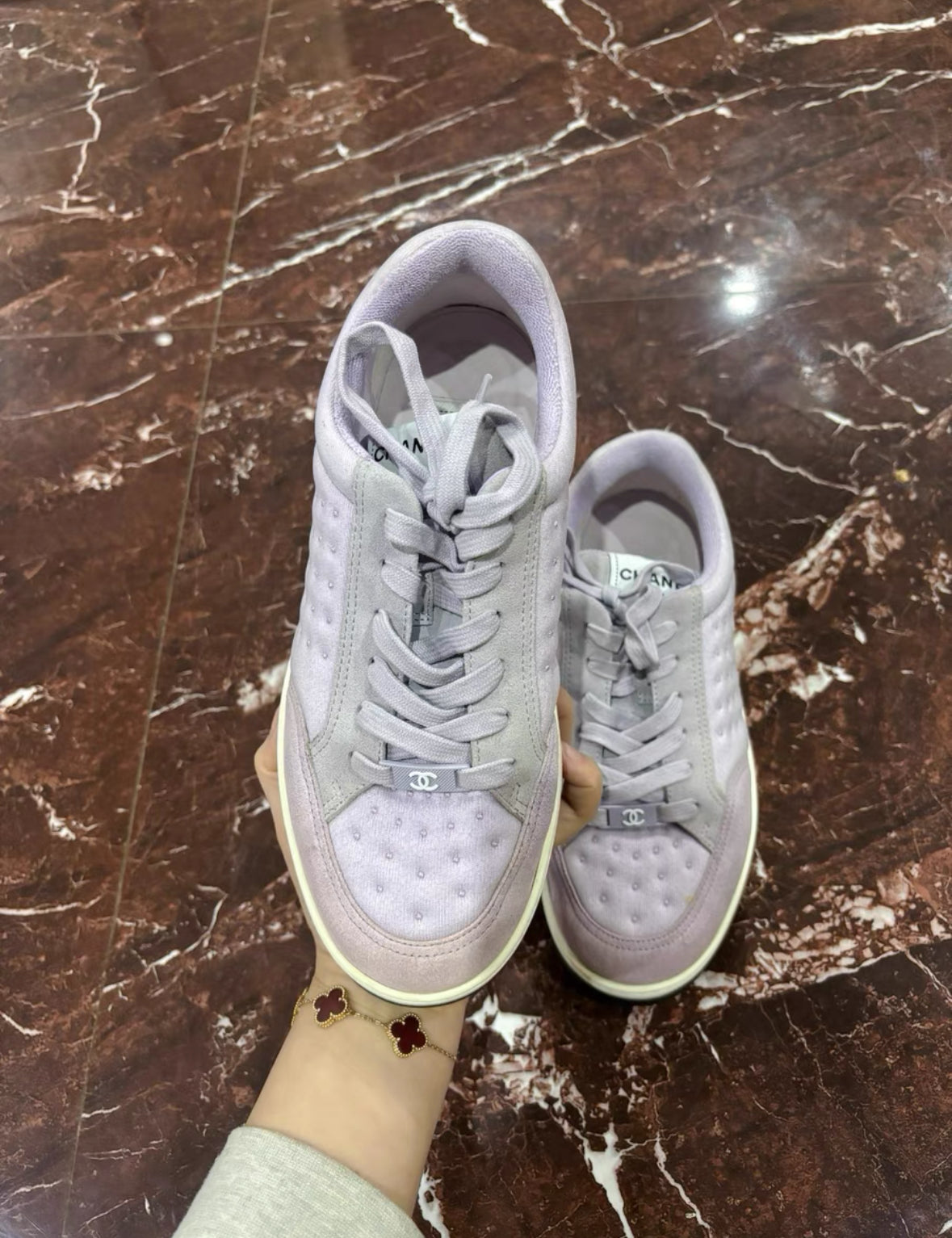 Chanel Lavender Purple Sneakers