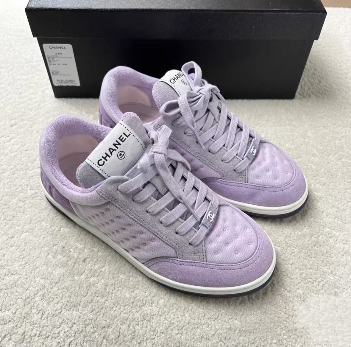 Chanel Lavender Purple Sneakers