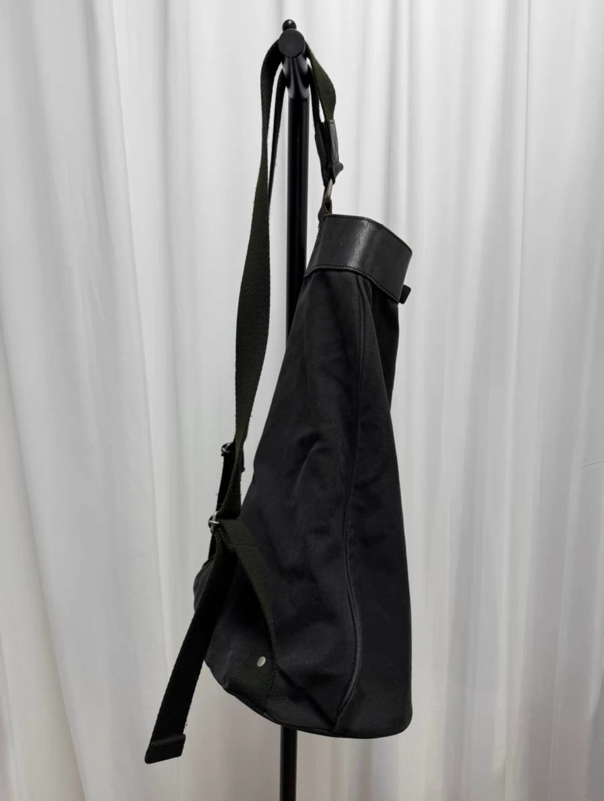 Yohji Yamamoto pour homme Leather Patch Canvas Backpack