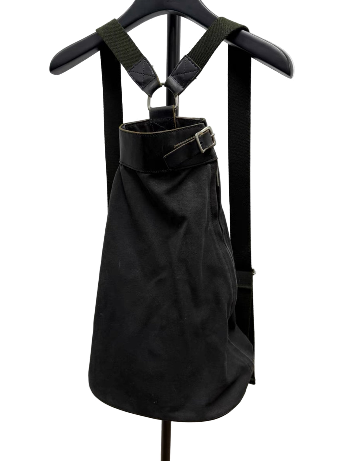 Yohji Yamamoto pour homme Leather Patch Canvas Backpack