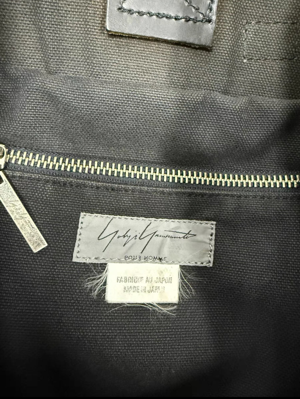 Yohji Yamamoto pour homme Leather Patch Canvas Backpack
