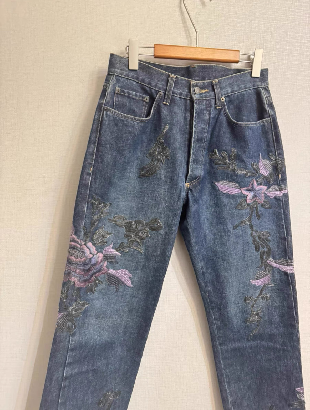 Gucci by Tom Ford Archive Floral Embroidered Jeans