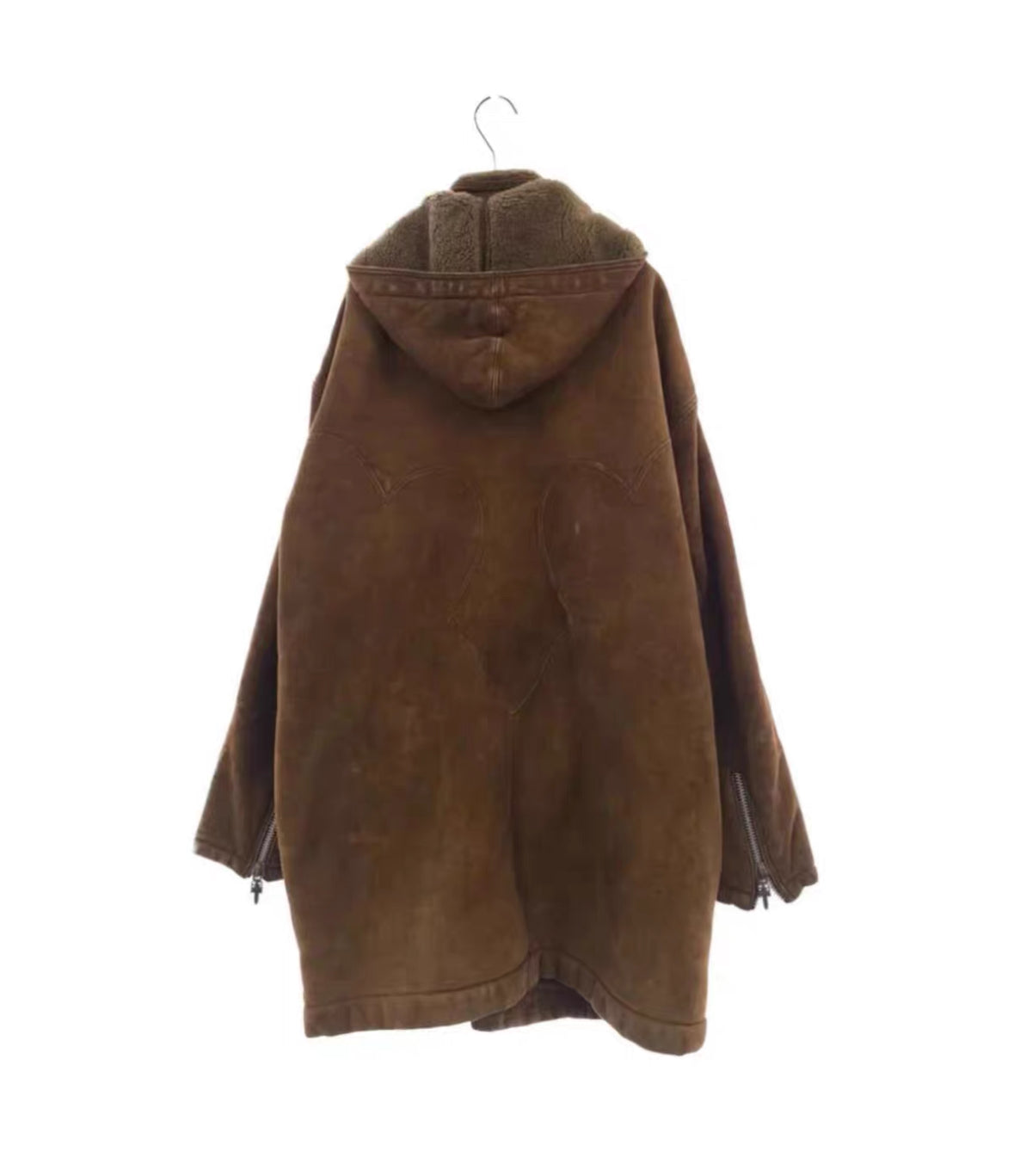 Chrome Hearts Shearling Hooded Coat – Brown Suede (Rare 1 of 1)