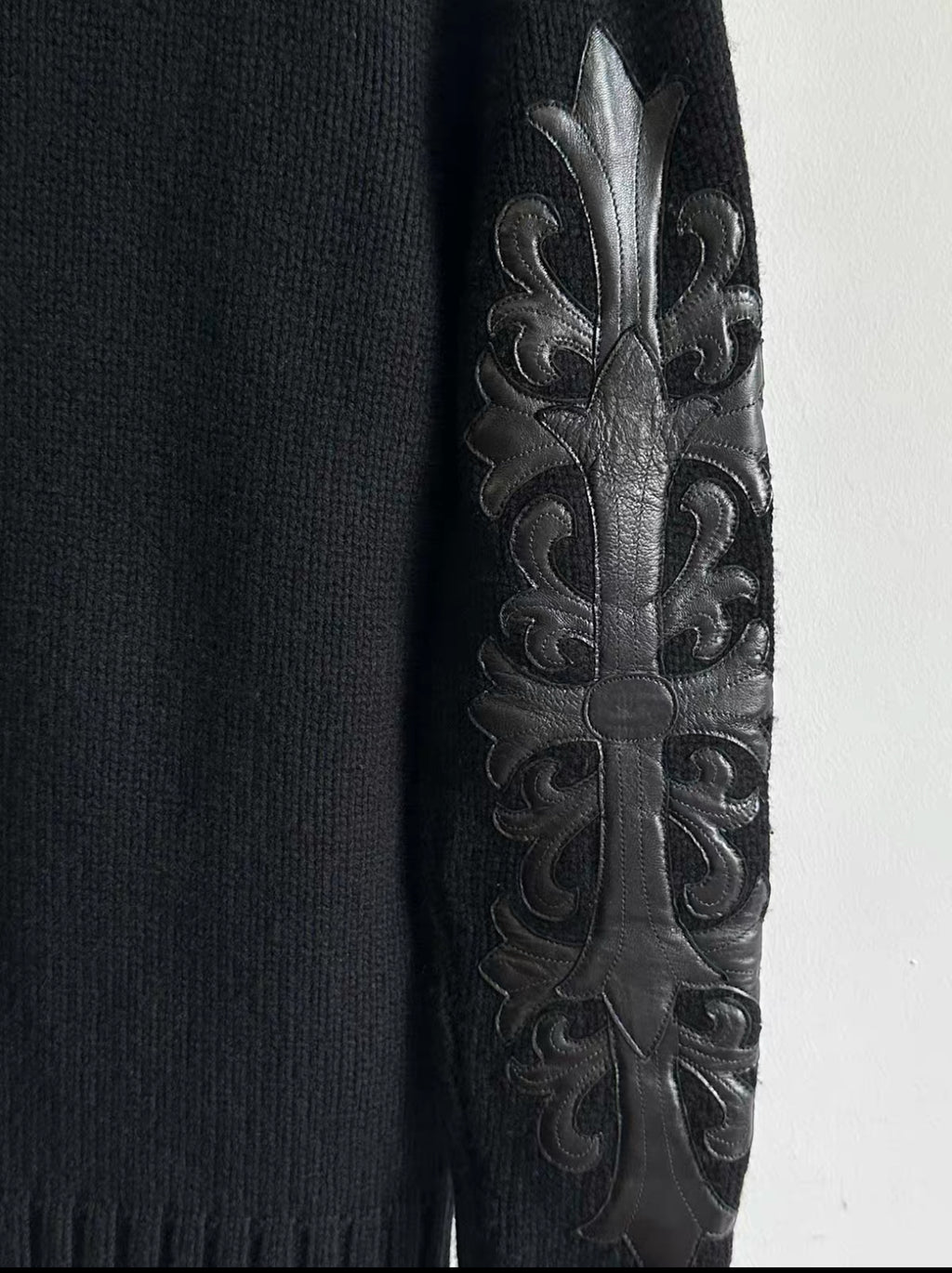 Chrome Hearts Cashmere Leather Patch Hoodie – Arm Patch