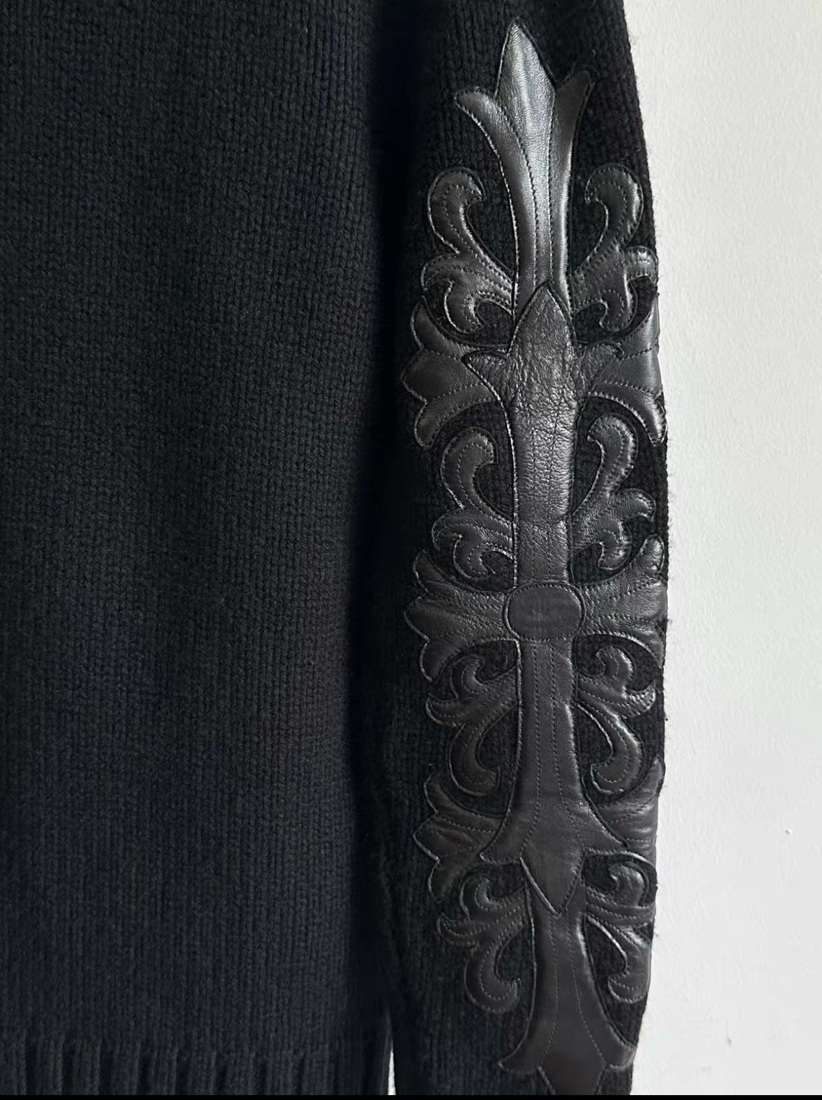 Chrome Hearts Cashmere Leather Patch Hoodie – Arm Patch