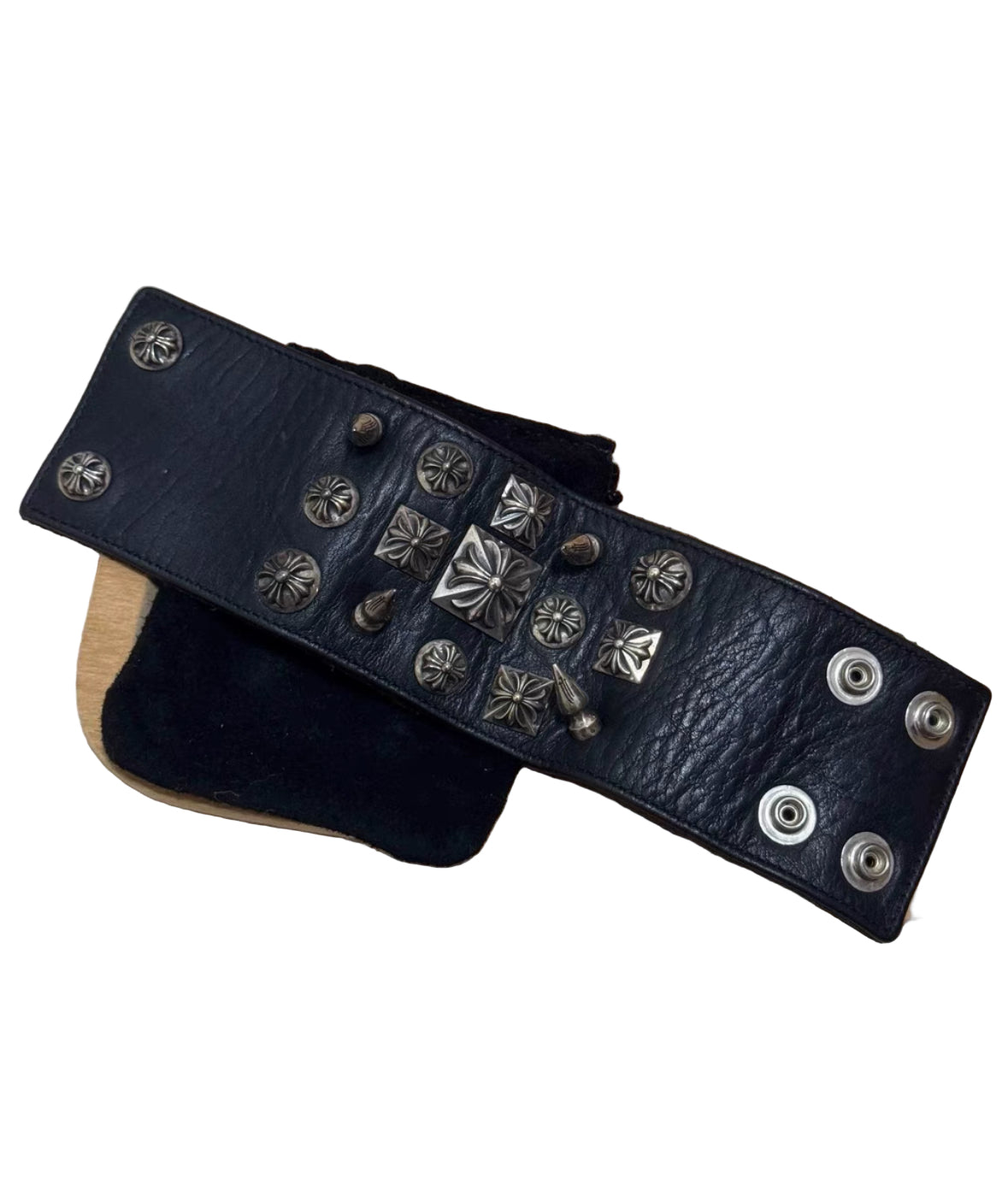 Chrome Hearts Multi-Element Bullet & Square Leather Bracelet
