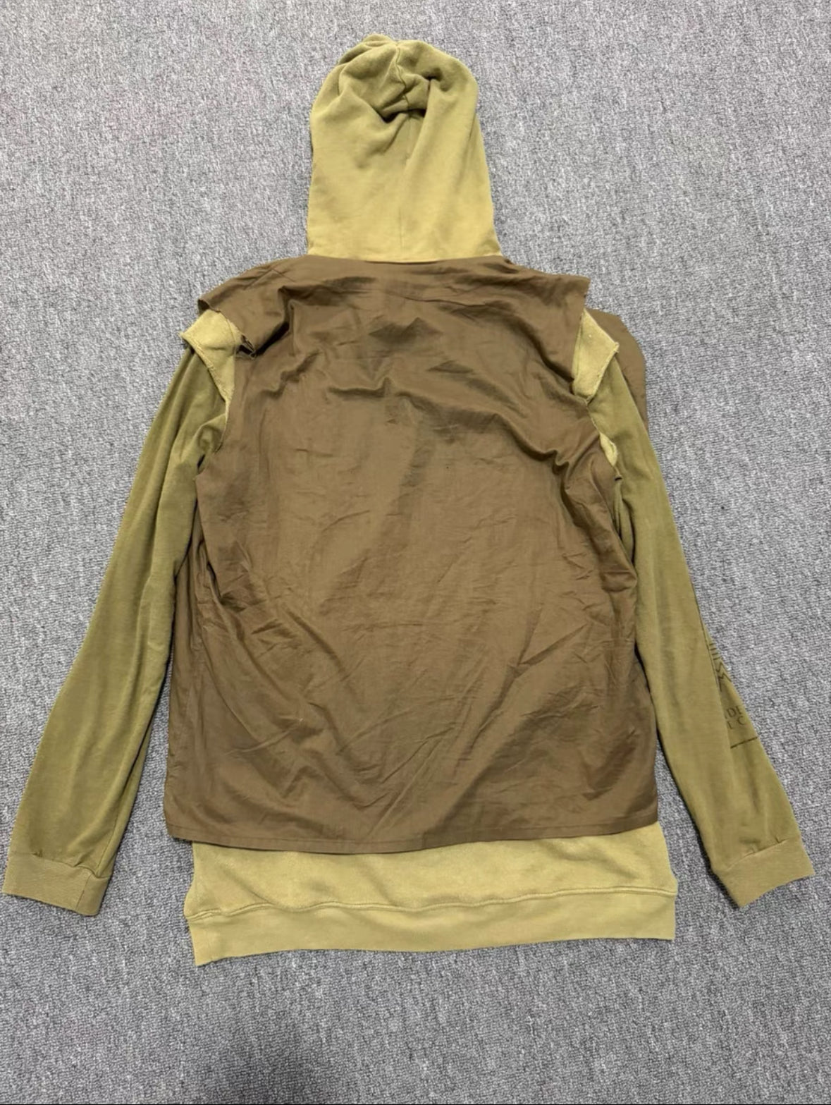 Undercover Brown/Green Layered Studded Hoodie – Rare
