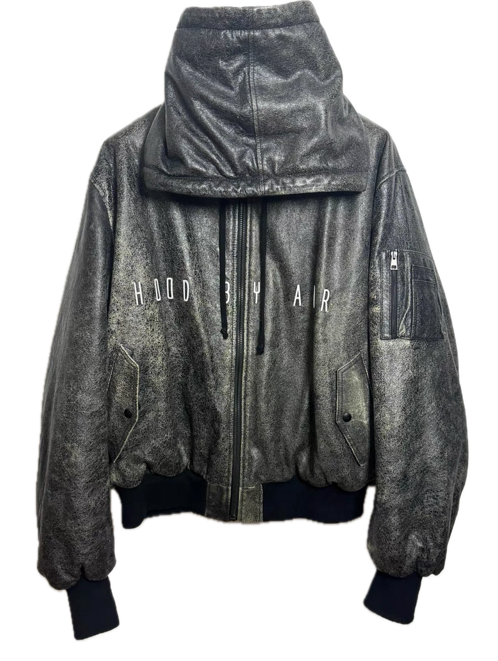 Hood By Air FW14 Cracked Leather Bomber Jacket – Ye Worn