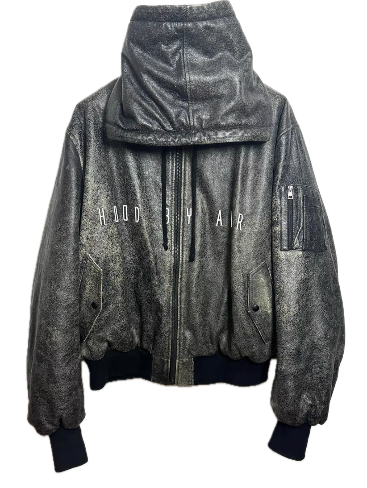 Hood By Air FW14 Cracked Leather Bomber Jacket – Ye Worn