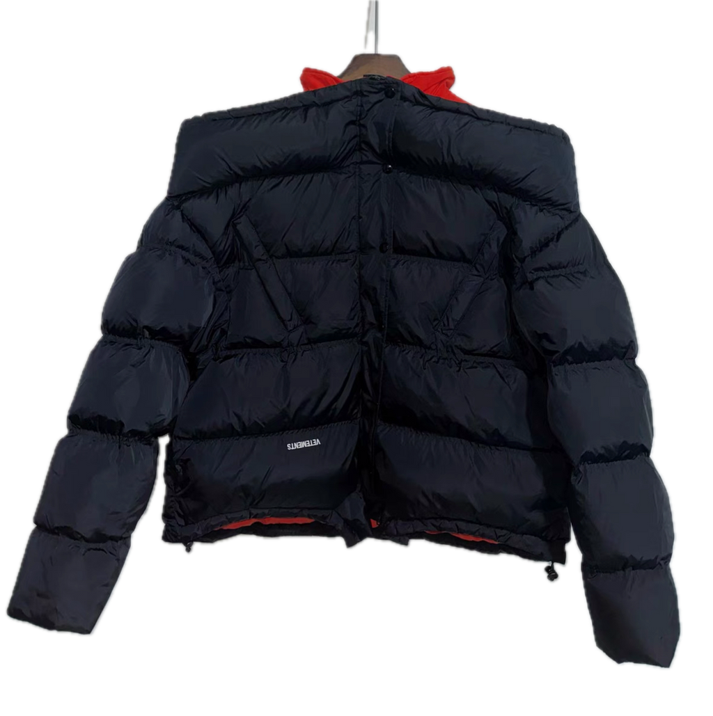 Vetements 19AW Upside Down Parental Advisory Label Puffer Bomber Jacket