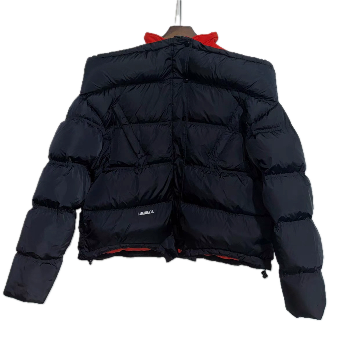 Vetements 19AW Upside Down Parental Advisory Label Puffer Bomber Jacket