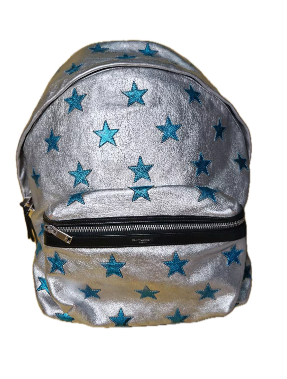 Saint Laurent Vintage Blue Leather Star Backpack