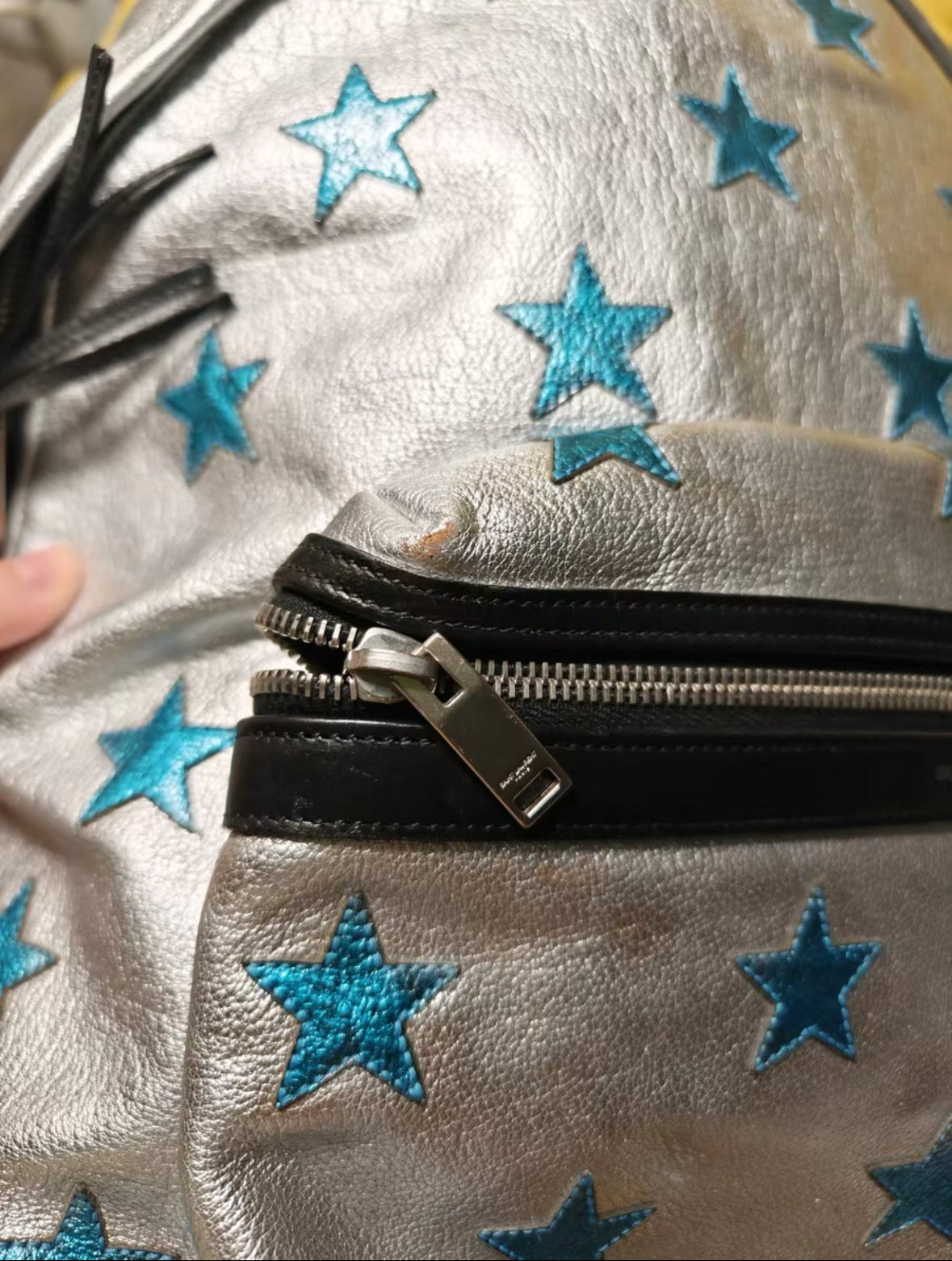 Saint Laurent Vintage Blue Leather Star Backpack