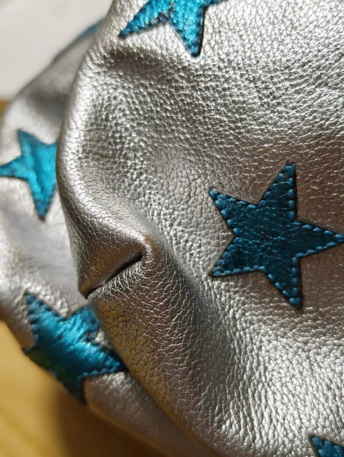 Saint Laurent Vintage Blue Leather Star Backpack