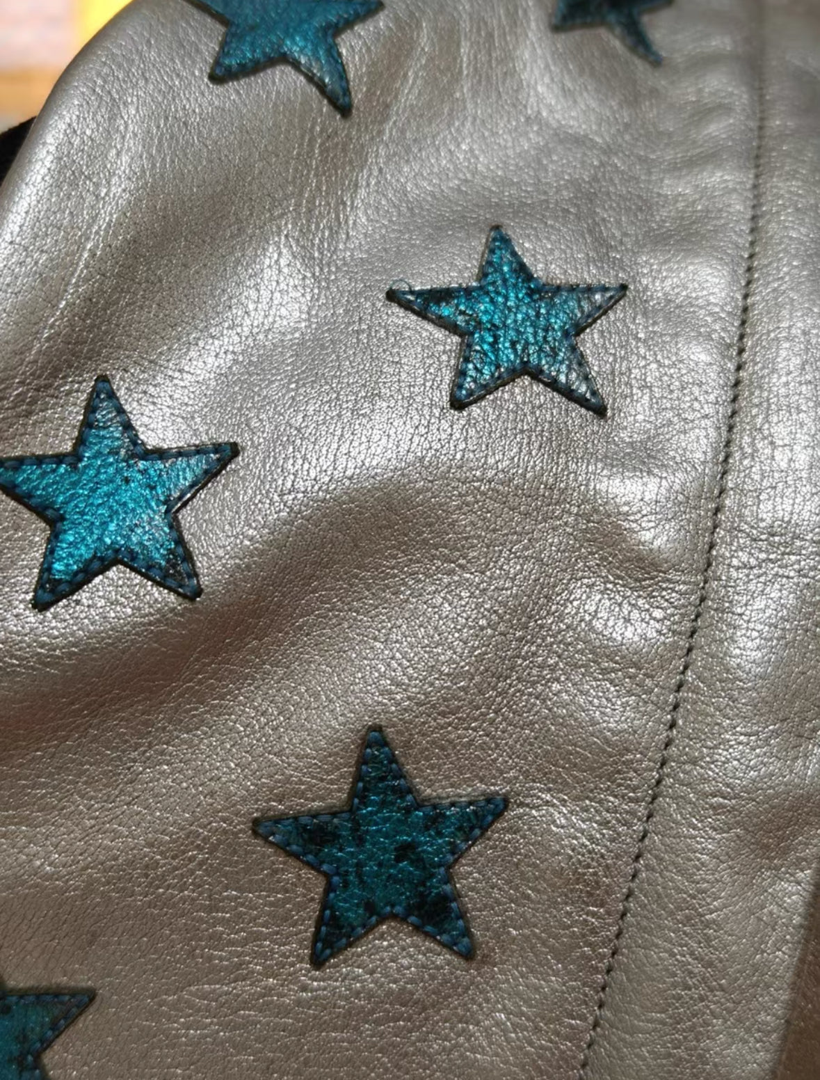 Saint Laurent Vintage Blue Leather Star Backpack