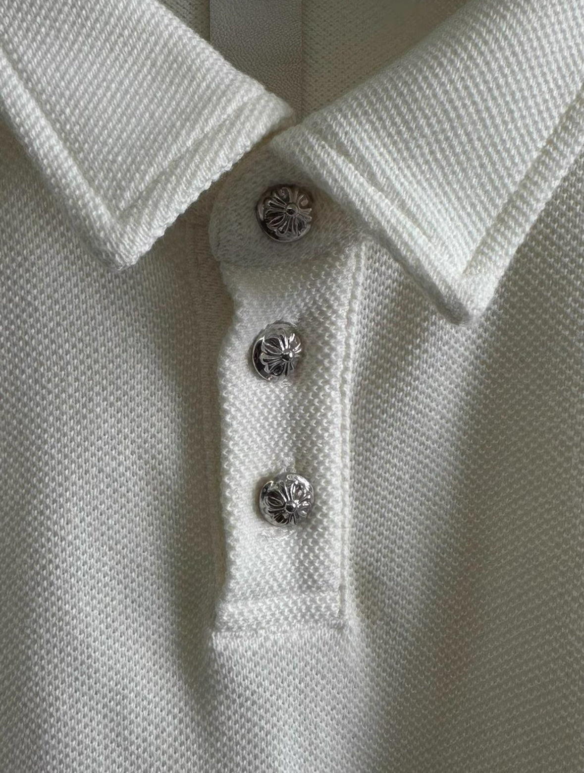 Chrome Hearts White Waffle Silver Polo