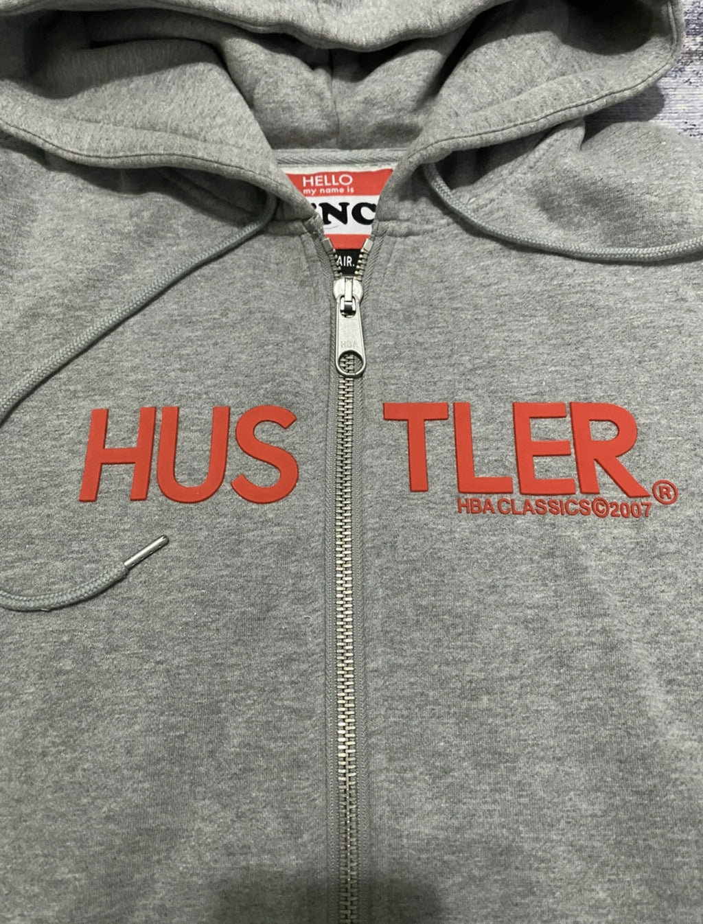 HBA Hood By Air SS17 Hustler Zip Up Hoodie Grey Rare